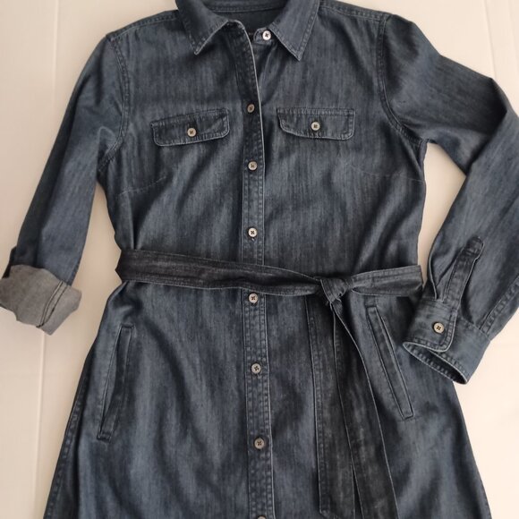 Talbot’s Knee Length Denim Coastal Cowgirl Normcore Shirt Dress Woman’s Size 6 - Picture 8 of 11